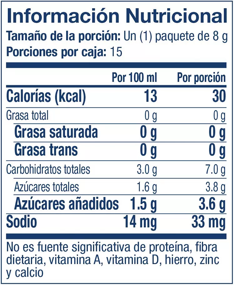 Declaración nutricional 4Life RioVida STIX - Transfer Factor Tri-Factor® Formula