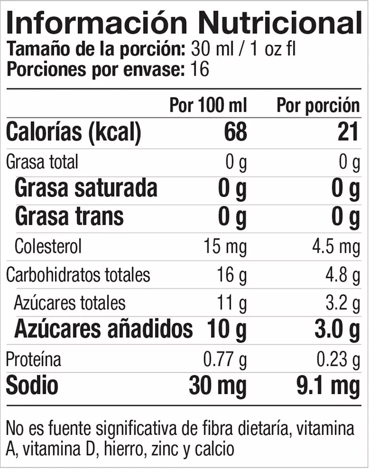 Declaración nutricional 4Life Transfer Factor RioVida® Tri-Factor® Formula